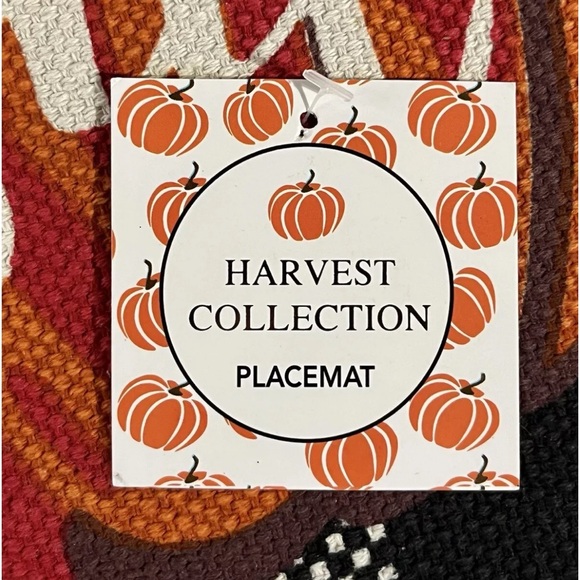Harvest Collection 100% Cotton Fabric Placemats Thankful Pumpkin Set of 4 NWT - Picture 4 of 5
